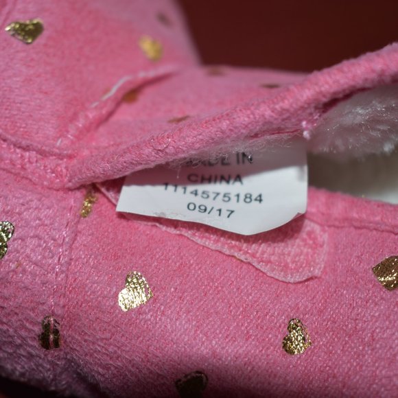 Primark Boots Pink with Golden Hearts Allover - Newborn to 3 months - Picture 5 of 6